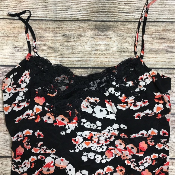 Bebe Floral and Lace Spaghetti Strap Camisole - Picture 3 of 5